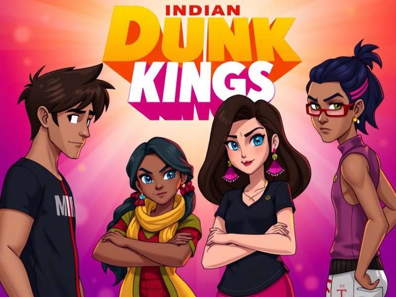 Indian Dunk Kings main characters including Jassi, Anjali, Mohan, and Meera
