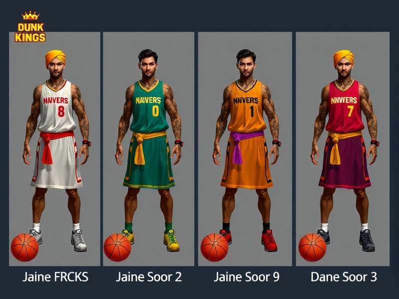 Indian Dunk Kings player customization options with desi outfits and accessories