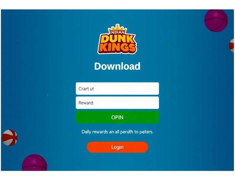 Indian Dunk Kings download and login screen showing OTP option and daily rewards